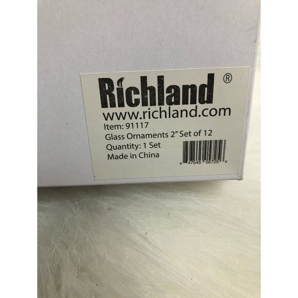 Christmas Ornament Set Of 12 Glitter Green & Purple Baubles Globe Hand-Painted M - Picture 6 of 6